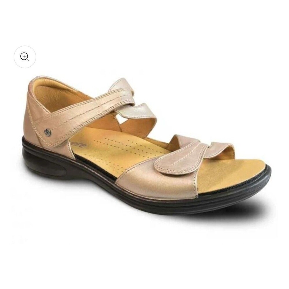 Revere Miami Champagne Leather  Comfort Sandals Sz 39  Us Size 8